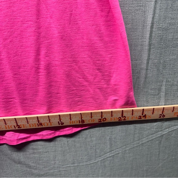 Lilly Pulitzer Etta V-Neck T-Shirt Top Pink Slub Cotton Short Sleeve Size Large - Picture 6 of 7